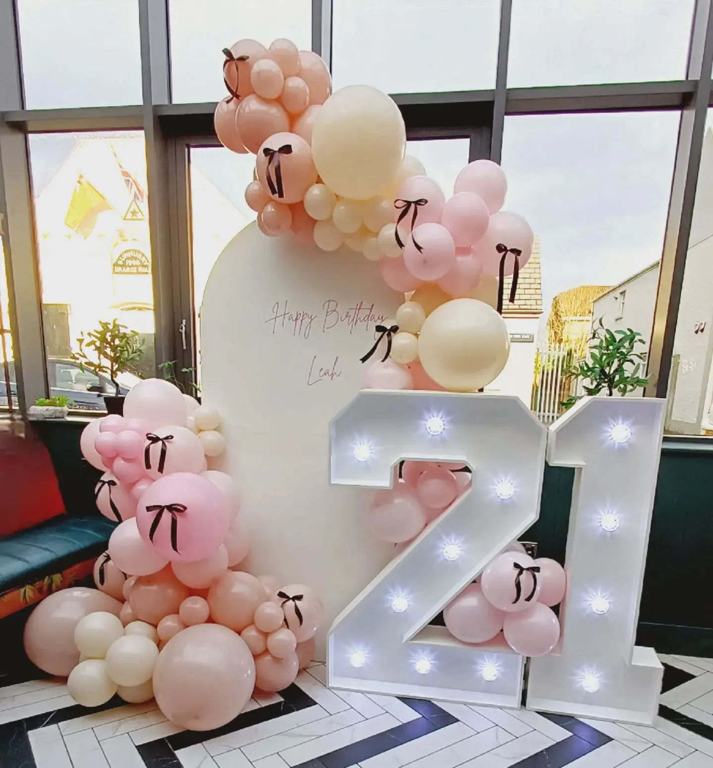 Elegant balloon arrangement for celebration